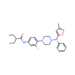 CCC(CC)C(=O)Nc1ccc(N2CCN([C@@H](c3ccccc3)c3cc(C)no3)CC2)c(F)c1 ZINC000103226245