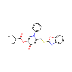 CCC(CC)C(=O)Oc1cn(-c2ccccc2)c(CSc2nc3ccccc3o2)cc1=O ZINC000103240496