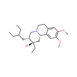 CCC(CC)C[C@@H]1CN2CCc3cc(OC)c(OC)cc3[C@@H]2C[C@]1(O)CC ZINC000005063199