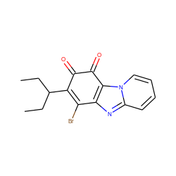 CCC(CC)C1=C(Br)c2nc3ccccn3c2C(=O)C1=O ZINC000103281855