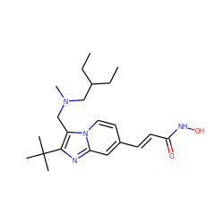 CCC(CC)CN(C)Cc1c(C(C)(C)C)nc2cc(/C=C/C(=O)NO)ccn12 ZINC000142554039