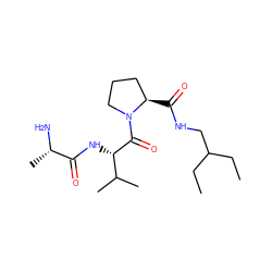 CCC(CC)CNC(=O)[C@@H]1CCCN1C(=O)[C@@H](NC(=O)[C@H](C)N)C(C)C ZINC000014951809