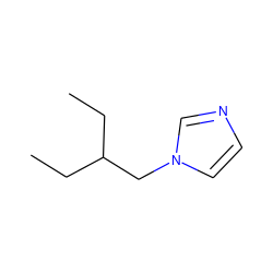 CCC(CC)Cn1ccnc1 ZINC000013580718