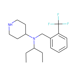 CCC(CC)N(Cc1ccccc1C(F)(F)F)C1CCNCC1 ZINC000036093139