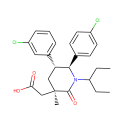 CCC(CC)N1C(=O)[C@@](C)(CC(=O)O)C[C@H](c2cccc(Cl)c2)[C@H]1c1ccc(Cl)cc1 ZINC000095571591