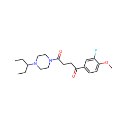 CCC(CC)N1CCN(C(=O)CCC(=O)c2ccc(OC)c(F)c2)CC1 ZINC000013561114