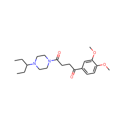 CCC(CC)N1CCN(C(=O)CCC(=O)c2ccc(OC)c(OC)c2)CC1 ZINC000013561115