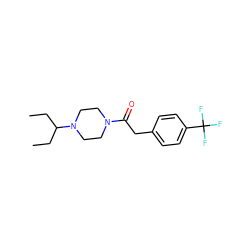 CCC(CC)N1CCN(C(=O)Cc2ccc(C(F)(F)F)cc2)CC1 ZINC000013561120