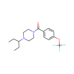 CCC(CC)N1CCN(C(=O)c2ccc(OC(F)(F)F)cc2)CC1 ZINC000013561125