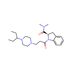 CCC(CC)N1CCN(CCC(=O)N2c3ccccc3C[C@@H]2C(=O)N(C)C)CC1 ZINC000084723772