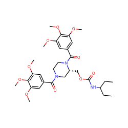 CCC(CC)NC(=O)OC[C@@H]1CN(C(=O)c2cc(OC)c(OC)c(OC)c2)CCN1C(=O)c1cc(OC)c(OC)c(OC)c1 ZINC000003914866