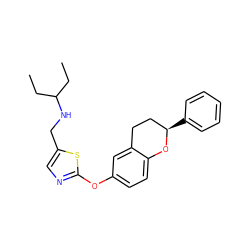 CCC(CC)NCc1cnc(Oc2ccc3c(c2)CC[C@@H](c2ccccc2)O3)s1 ZINC000145580236