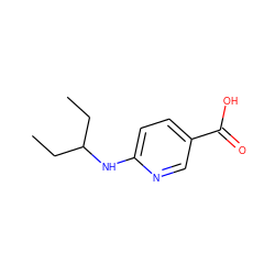 CCC(CC)Nc1ccc(C(=O)O)cn1 ZINC000019844621