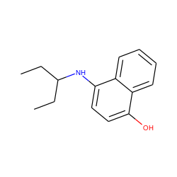 CCC(CC)Nc1ccc(O)c2ccccc12 ZINC000045288087