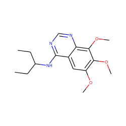 CCC(CC)Nc1ncnc2c(OC)c(OC)c(OC)cc12 ZINC000098207838