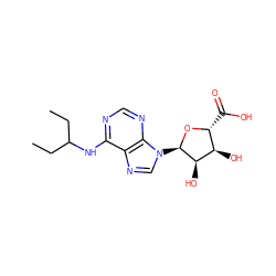 CCC(CC)Nc1ncnc2c1ncn2[C@H]1O[C@H](C(=O)O)[C@@H](O)[C@H]1O ZINC000049113395