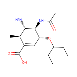 CCC(CC)O[C@@H]1C=C(C(=O)O)[C@@H](C)[C@H](N)[C@H]1NC(C)=O ZINC000003833967
