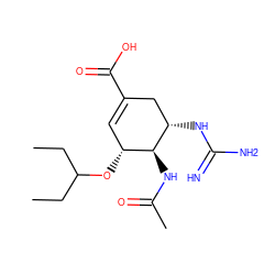 CCC(CC)O[C@@H]1C=C(C(=O)O)C[C@H](NC(=N)N)[C@H]1NC(C)=O ZINC000013780049