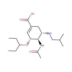 CCC(CC)O[C@@H]1C=C(C(=O)O)C[C@H](NCC(C)C)[C@H]1NC(C)=O ZINC000299818843