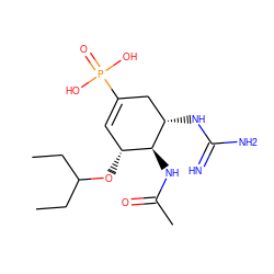 CCC(CC)O[C@@H]1C=C(P(=O)(O)O)C[C@H](NC(=N)N)[C@H]1NC(C)=O ZINC000095559080