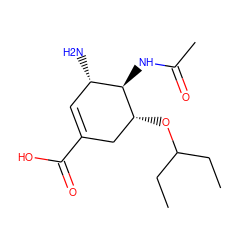 CCC(CC)O[C@@H]1CC(C(=O)O)=C[C@H](N)[C@H]1NC(C)=O ZINC000016052136