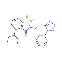 CCC(CC)c1cccc2c1C(=O)N(CSc1nnnn1-c1ccccc1)S2(=O)=O ZINC000029478390