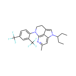 CCC(CC)n1cc2c3c(nc(C)cc31)N(c1ccc(C(F)(F)F)cc1C(F)(F)F)CC2 ZINC000028958631