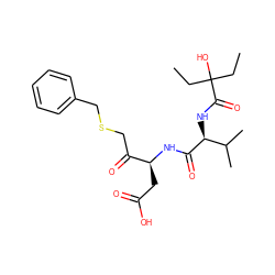 CCC(O)(CC)C(=O)N[C@H](C(=O)N[C@@H](CC(=O)O)C(=O)CSCc1ccccc1)C(C)C ZINC000014947289