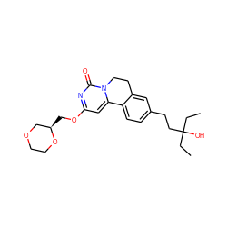 CCC(O)(CC)CCc1ccc2c(c1)CCn1c-2cc(OC[C@@H]2COCCO2)nc1=O ZINC000143023881