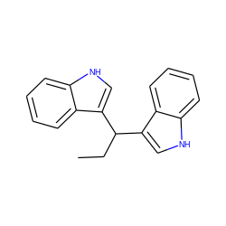 CCC(c1c[nH]c2ccccc12)c1c[nH]c2ccccc12 ZINC000038303649