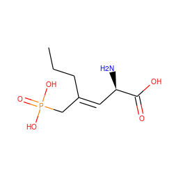 CCC/C(=C\[C@@H](N)C(=O)O)CP(=O)(O)O ZINC000013888423