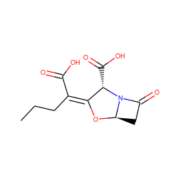 CCC/C(C(=O)O)=C1\O[C@@H]2CC(=O)N2[C@H]1C(=O)O ZINC000205376081