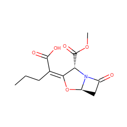 CCC/C(C(=O)O)=C1\O[C@@H]2CC(=O)N2[C@H]1C(=O)OC ZINC000205377065