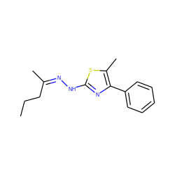 CCC/C(C)=N\Nc1nc(-c2ccccc2)c(C)s1 ZINC000169330801