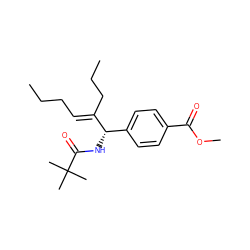 CCC/C=C(\CCC)[C@@H](NC(=O)C(C)(C)C)c1ccc(C(=O)OC)cc1 ZINC000034148356