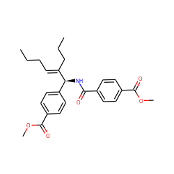 CCC/C=C(\CCC)[C@@H](NC(=O)c1ccc(C(=O)OC)cc1)c1ccc(C(=O)OC)cc1 ZINC000013123407