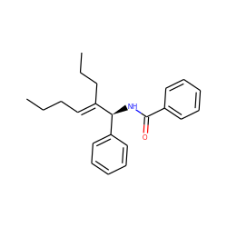 CCC/C=C(\CCC)[C@@H](NC(=O)c1ccccc1)c1ccccc1 ZINC000034148375