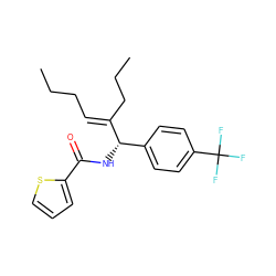 CCC/C=C(\CCC)[C@@H](NC(=O)c1cccs1)c1ccc(C(F)(F)F)cc1 ZINC000034148319