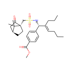 CCC/C=C(\CCC)[C@@H](NS(=O)(=O)C[C@@]12CC[C@@H](CC1=O)C2(C)C)c1ccc(C(=O)OC)cc1 ZINC000169295017