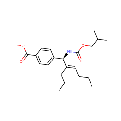 CCC/C=C(\CCC)[C@H](NC(=O)OCC(C)C)c1ccc(C(=O)OC)cc1 ZINC000008829587