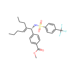 CCC/C=C(\CCC)[C@H](NS(=O)(=O)c1ccc(C(F)(F)F)cc1)c1ccc(C(=O)OC)cc1 ZINC000038179253