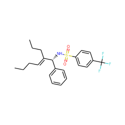 CCC/C=C(\CCC)[C@H](NS(=O)(=O)c1ccc(C(F)(F)F)cc1)c1ccccc1 ZINC000008829592