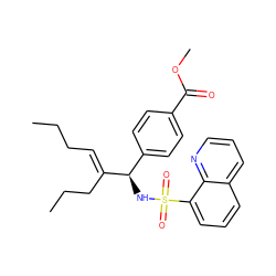 CCC/C=C(\CCC)[C@H](NS(=O)(=O)c1cccc2cccnc12)c1ccc(C(=O)OC)cc1 ZINC000008829578