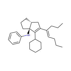 CCC/C=C(\CCC)C1=C(C2CCCCC2)[C@]2(Nc3ccccc3)CCC[C@@H]2C1 ZINC000014978520