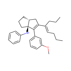 CCC/C=C(\CCC)C1=C(c2cccc(OC)c2)[C@]2(Nc3ccccc3)CCC[C@@H]2C1 ZINC000014978524