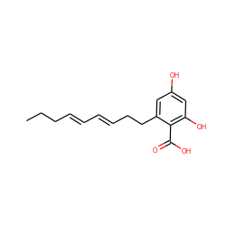 CCC/C=C/C=C/CCc1cc(O)cc(O)c1C(=O)O ZINC001772640572