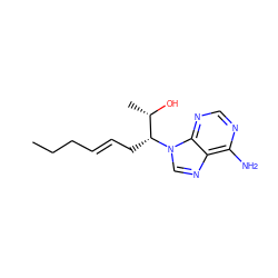 CCC/C=C/C[C@H]([C@H](C)O)n1cnc2c(N)ncnc21 ZINC000013835537
