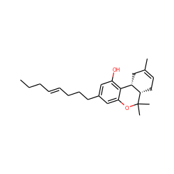 CCC/C=C/CCCc1cc(O)c2c(c1)OC(C)(C)[C@H]1CC=C(C)C[C@@H]21 ZINC000027763851