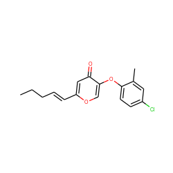 CCC/C=C/c1cc(=O)c(Oc2ccc(Cl)cc2C)co1 ZINC000141750193