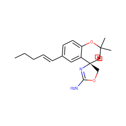 CCC/C=C/c1ccc2c(c1)[C@]1(COC(N)=N1)C1(COC1)C(C)(C)O2 ZINC000148951091